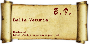 Balla Veturia névjegykártya